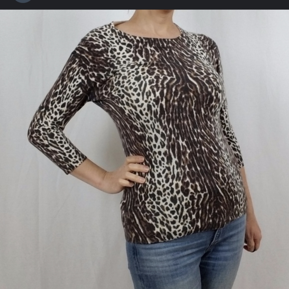 J Crew Woman  100 % Merino Wool Sweater Top  ,Size M 3/4 sleeves